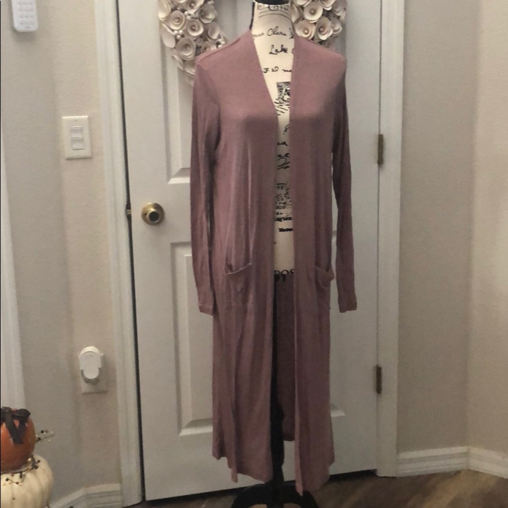 HP🎉Dusty Rose Longline rib lightweight cardigan - Picture 8 of 8